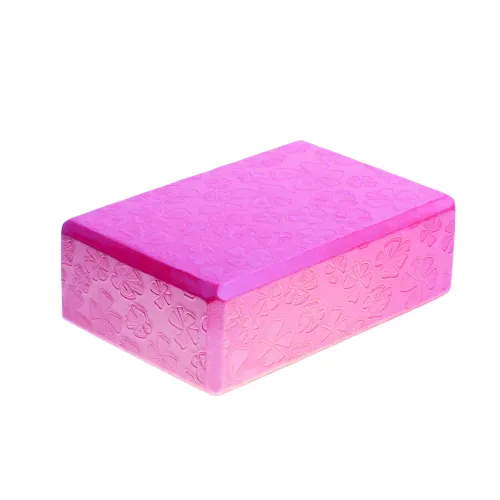 Блок для йоги розовый с цветком от интернет магазина ТДФК-ЮГ