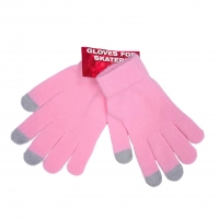 Вязаные розовые перчатки для фигуриста
